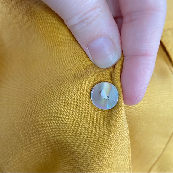 Vintage 90s Y2K mustard marigold silk blouse 1X - Picture 4 of 9